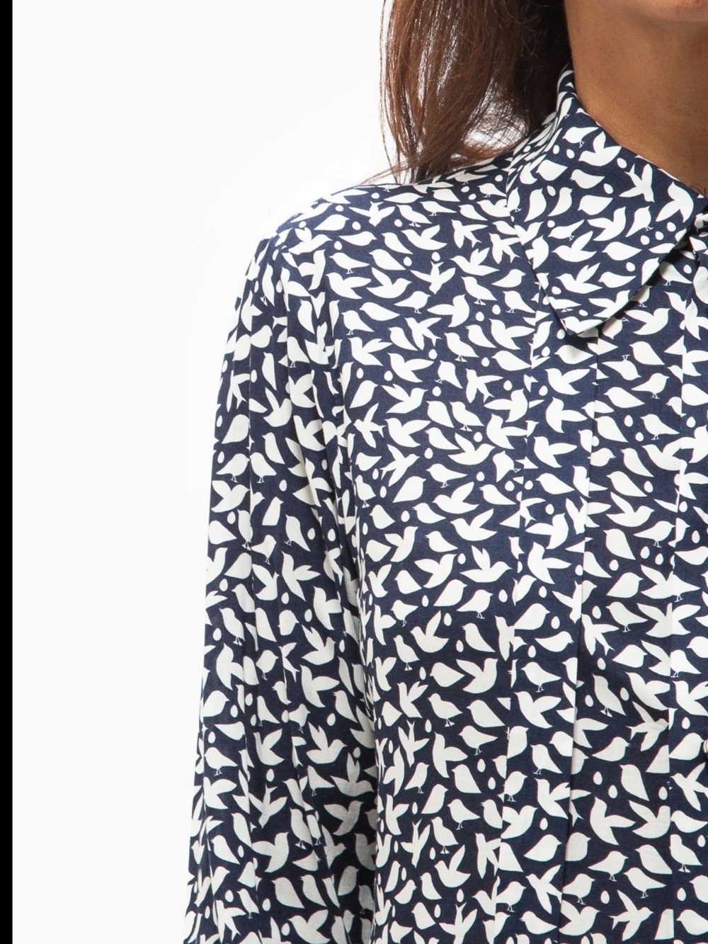Paper Denim & Cloth Blue and White Bird Print Shirt